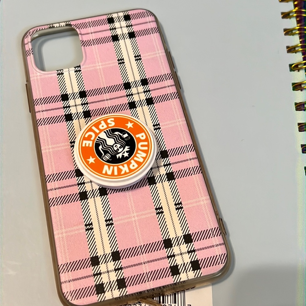 Pink plaid phone case